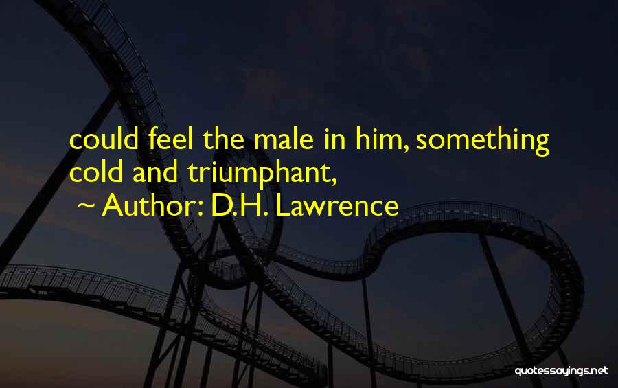 D.H. Lawrence Quotes: Could Feel The Male In Him, Something Cold And Triumphant,