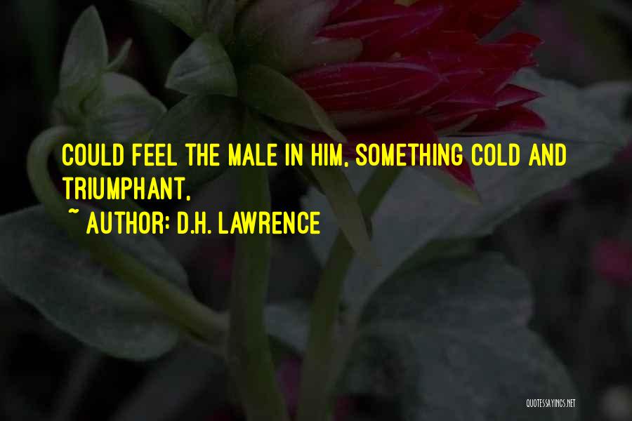 D.H. Lawrence Quotes: Could Feel The Male In Him, Something Cold And Triumphant,