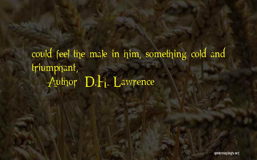 D.H. Lawrence Quotes: Could Feel The Male In Him, Something Cold And Triumphant,
