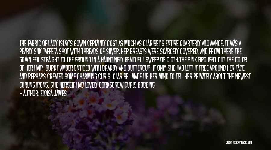 Eloisa James Quotes: The Fabric Of Lady Islay's Gown Certainly Cost As Much As Claribel's Entire Quarterly Allowance. It Was A Pearly Silk
