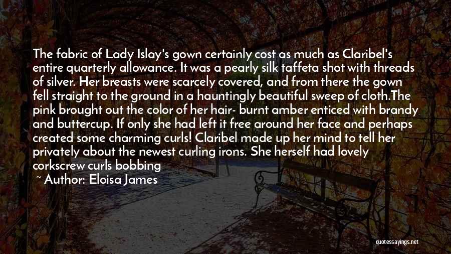 Eloisa James Quotes: The Fabric Of Lady Islay's Gown Certainly Cost As Much As Claribel's Entire Quarterly Allowance. It Was A Pearly Silk