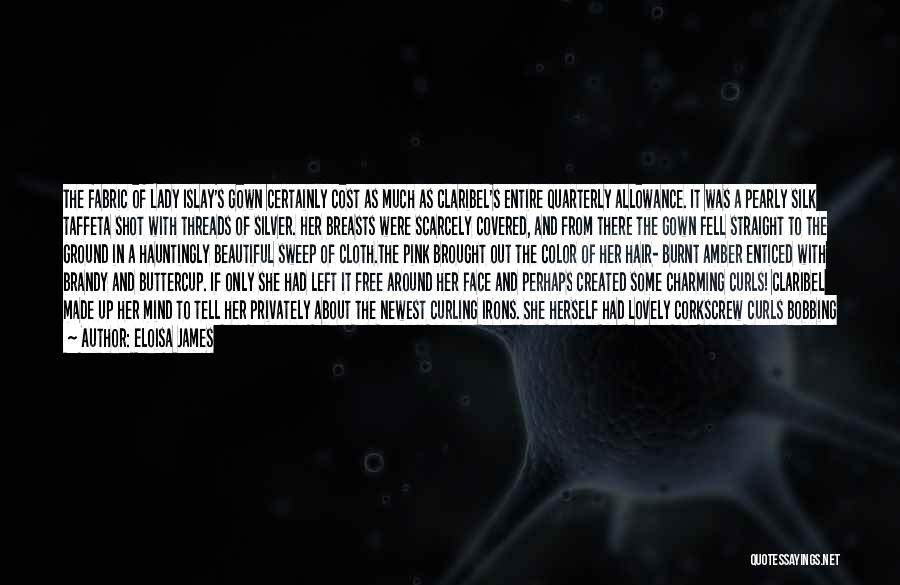 Eloisa James Quotes: The Fabric Of Lady Islay's Gown Certainly Cost As Much As Claribel's Entire Quarterly Allowance. It Was A Pearly Silk