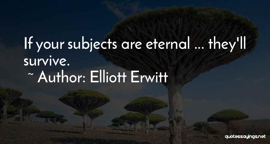 Elliott Erwitt Quotes: If Your Subjects Are Eternal ... They'll Survive.