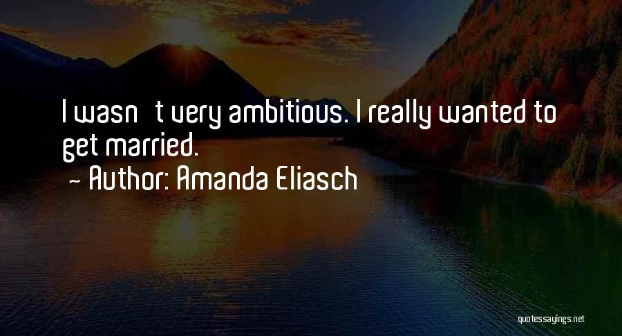 Amanda Eliasch Quotes: I Wasn't Very Ambitious. I Really Wanted To Get Married.