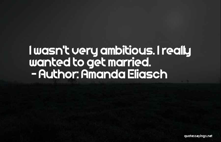 Amanda Eliasch Quotes: I Wasn't Very Ambitious. I Really Wanted To Get Married.
