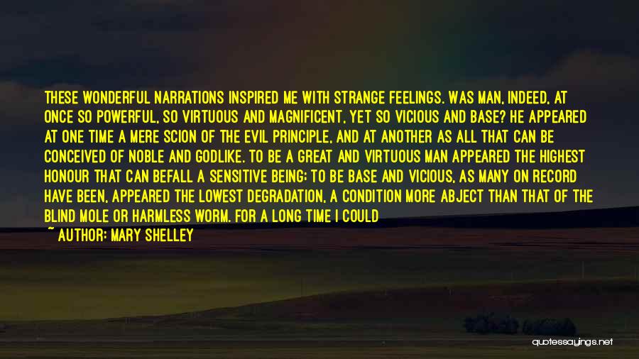 Mary Shelley Quotes: These Wonderful Narrations Inspired Me With Strange Feelings. Was Man, Indeed, At Once So Powerful, So Virtuous And Magnificent, Yet