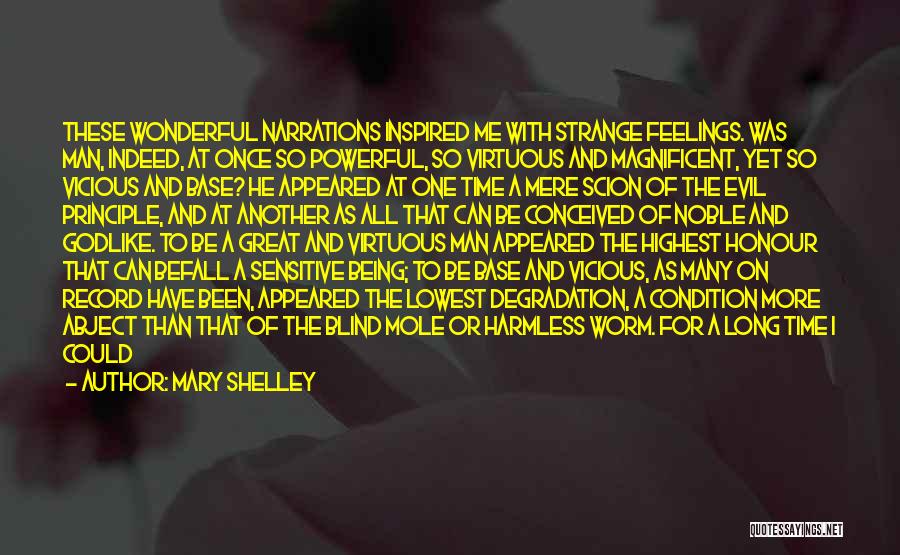 Mary Shelley Quotes: These Wonderful Narrations Inspired Me With Strange Feelings. Was Man, Indeed, At Once So Powerful, So Virtuous And Magnificent, Yet