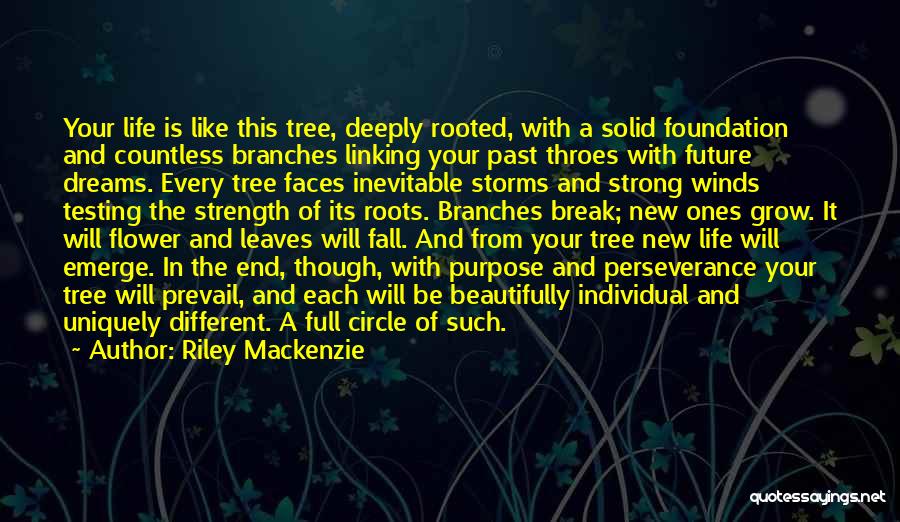 Riley Mackenzie Quotes: Your Life Is Like This Tree, Deeply Rooted, With A Solid Foundation And Countless Branches Linking Your Past Throes With