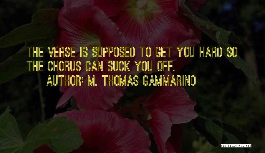 M. Thomas Gammarino Quotes: The Verse Is Supposed To Get You Hard So The Chorus Can Suck You Off.