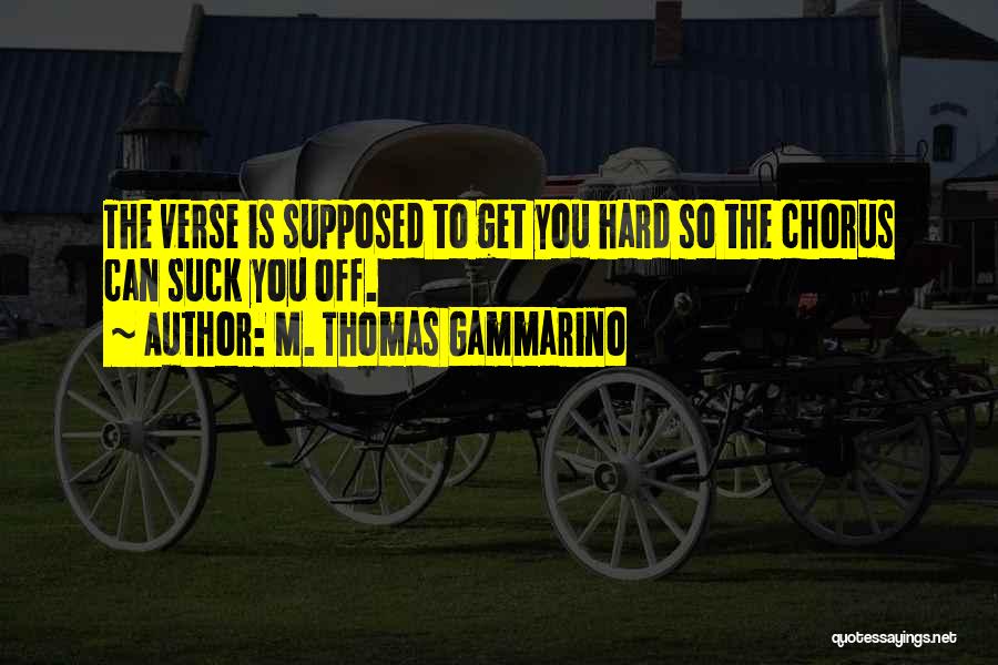 M. Thomas Gammarino Quotes: The Verse Is Supposed To Get You Hard So The Chorus Can Suck You Off.