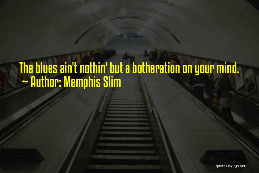 Memphis Slim Quotes: The Blues Ain't Nothin' But A Botheration On Your Mind.