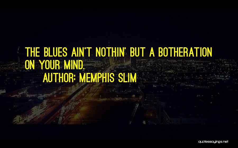 Memphis Slim Quotes: The Blues Ain't Nothin' But A Botheration On Your Mind.