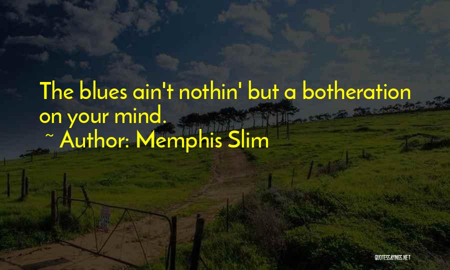 Memphis Slim Quotes: The Blues Ain't Nothin' But A Botheration On Your Mind.