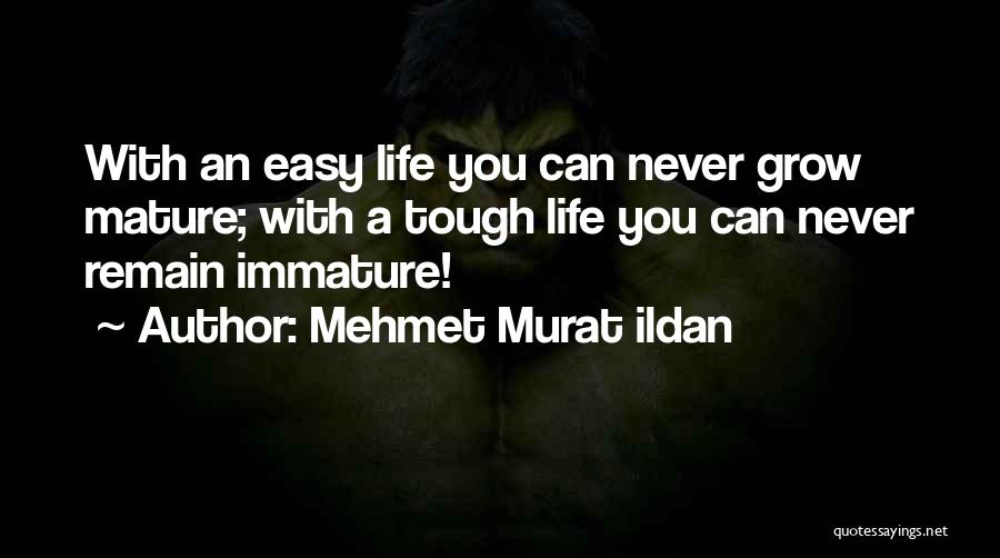 Mehmet Murat Ildan Quotes: With An Easy Life You Can Never Grow Mature; With A Tough Life You Can Never Remain Immature!