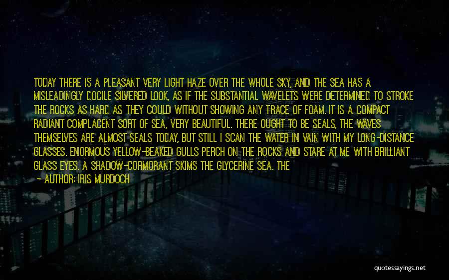Iris Murdoch Quotes: Today There Is A Pleasant Very Light Haze Over The Whole Sky, And The Sea Has A Misleadingly Docile Silvered