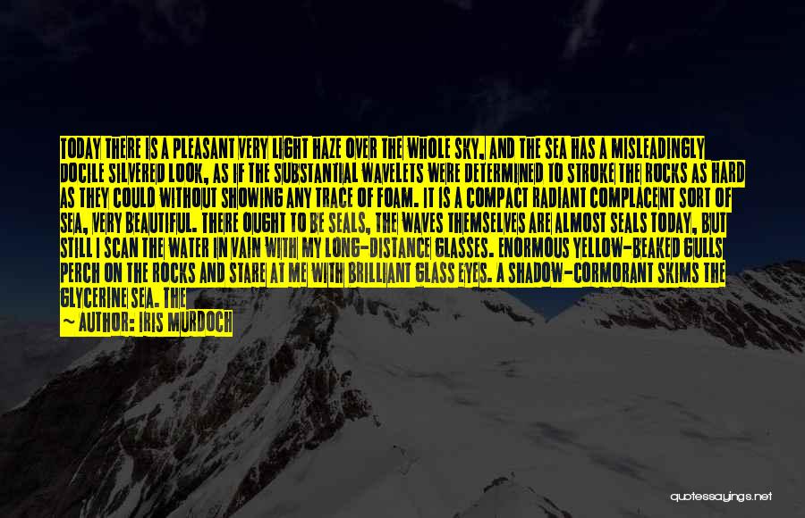Iris Murdoch Quotes: Today There Is A Pleasant Very Light Haze Over The Whole Sky, And The Sea Has A Misleadingly Docile Silvered