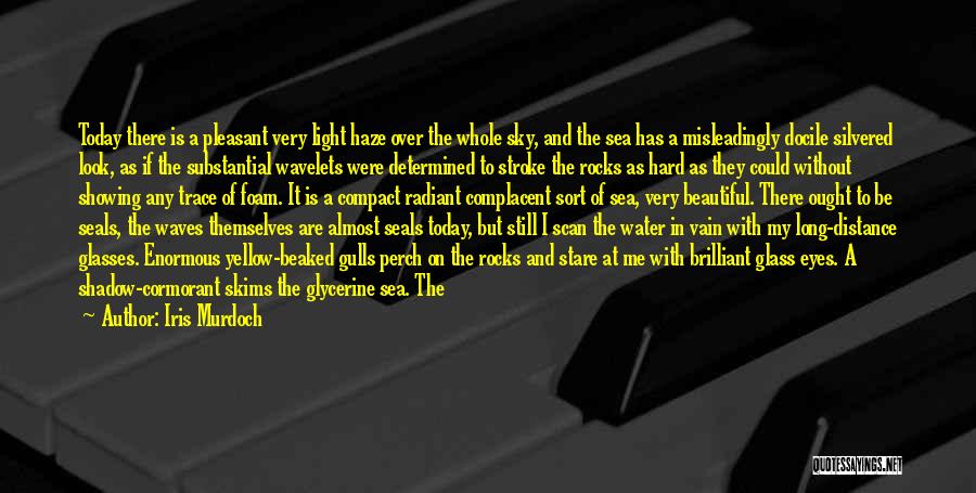 Iris Murdoch Quotes: Today There Is A Pleasant Very Light Haze Over The Whole Sky, And The Sea Has A Misleadingly Docile Silvered