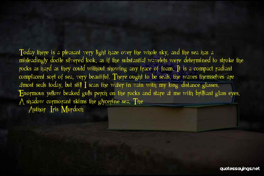 Iris Murdoch Quotes: Today There Is A Pleasant Very Light Haze Over The Whole Sky, And The Sea Has A Misleadingly Docile Silvered