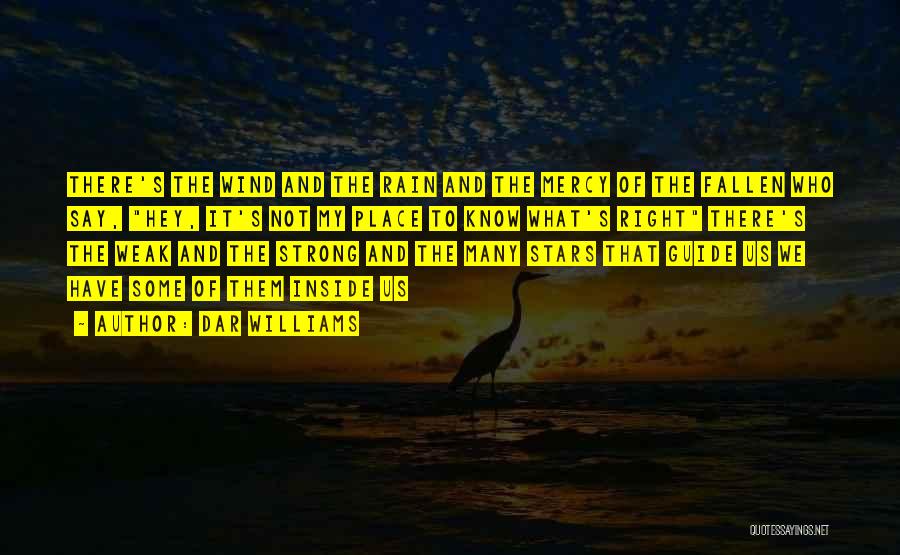 Dar Williams Quotes: There's The Wind And The Rain And The Mercy Of The Fallen Who Say, Hey, It's Not My Place To