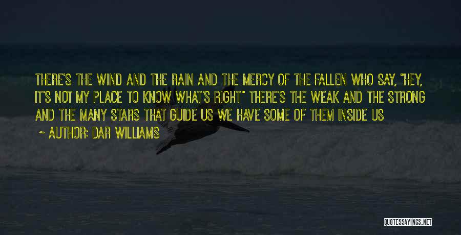 Dar Williams Quotes: There's The Wind And The Rain And The Mercy Of The Fallen Who Say, Hey, It's Not My Place To