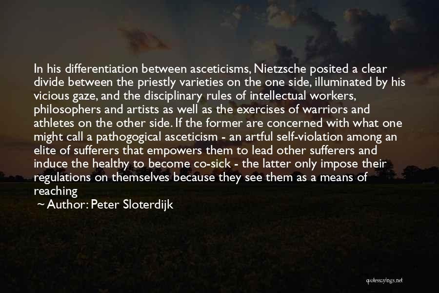 Peter Sloterdijk Quotes: In His Differentiation Between Asceticisms, Nietzsche Posited A Clear Divide Between The Priestly Varieties On The One Side, Illuminated By