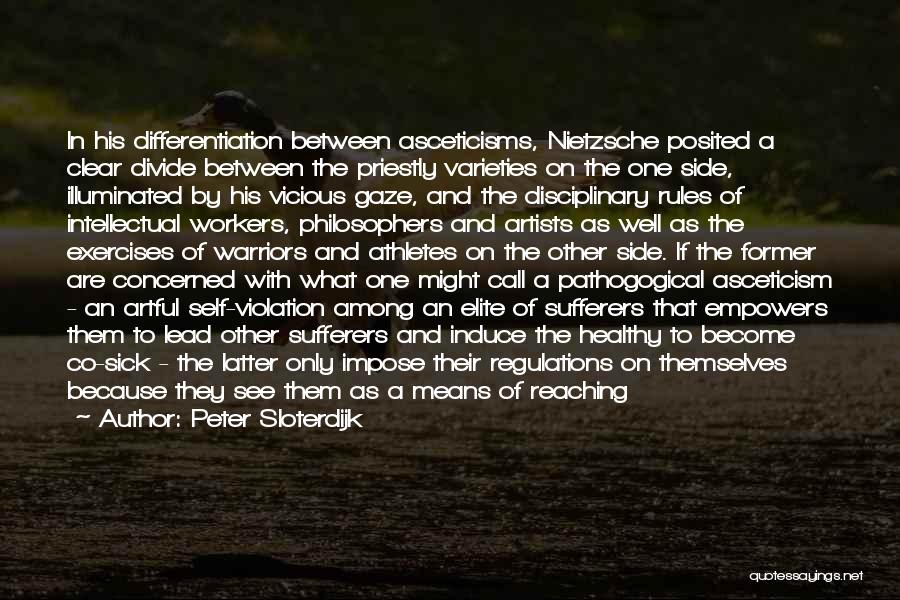 Peter Sloterdijk Quotes: In His Differentiation Between Asceticisms, Nietzsche Posited A Clear Divide Between The Priestly Varieties On The One Side, Illuminated By