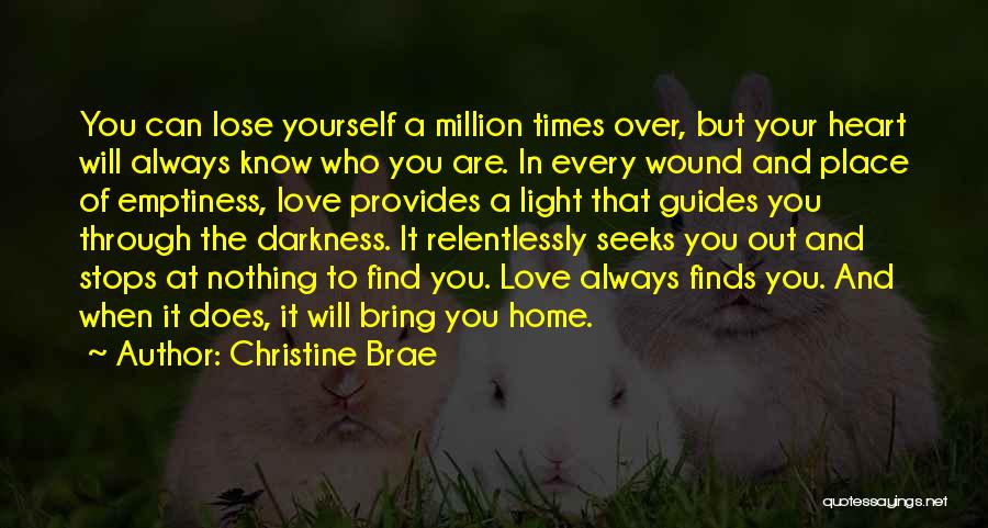 Christine Brae Quotes: You Can Lose Yourself A Million Times Over, But Your Heart Will Always Know Who You Are. In Every Wound