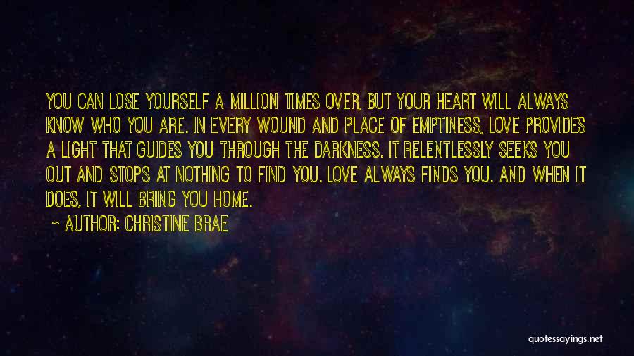 Christine Brae Quotes: You Can Lose Yourself A Million Times Over, But Your Heart Will Always Know Who You Are. In Every Wound