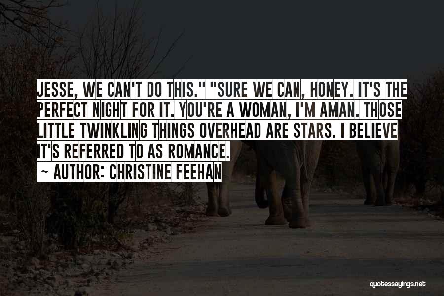 Christine Feehan Quotes: Jesse, We Can't Do This. Sure We Can, Honey. It's The Perfect Night For It. You're A Woman, I'm Aman.