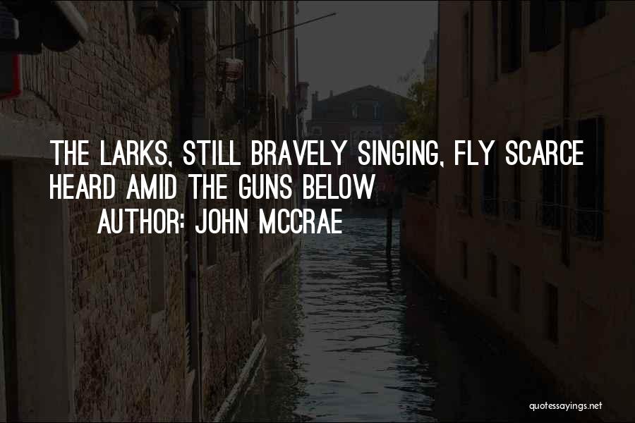 John McCrae Quotes: The Larks, Still Bravely Singing, Fly Scarce Heard Amid The Guns Below