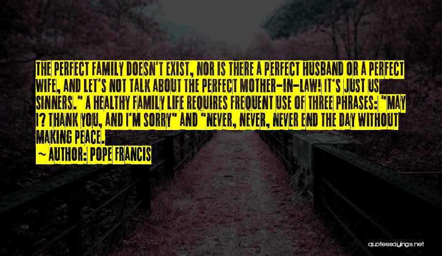 Pope Francis Quotes: The Perfect Family Doesn't Exist, Nor Is There A Perfect Husband Or A Perfect Wife, And Let's Not Talk About