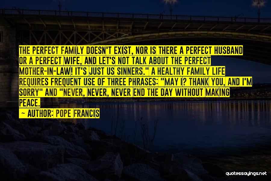 Pope Francis Quotes: The Perfect Family Doesn't Exist, Nor Is There A Perfect Husband Or A Perfect Wife, And Let's Not Talk About