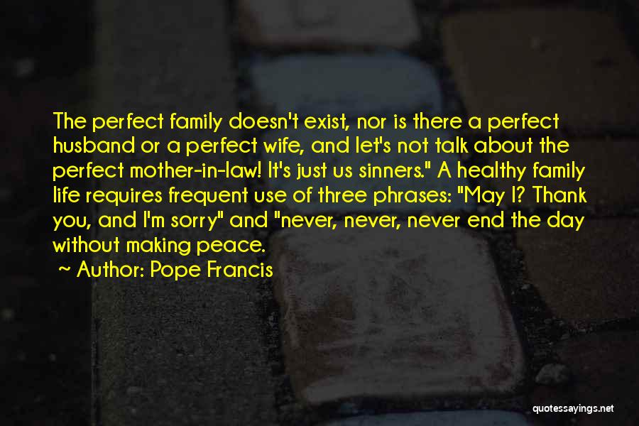 Pope Francis Quotes: The Perfect Family Doesn't Exist, Nor Is There A Perfect Husband Or A Perfect Wife, And Let's Not Talk About