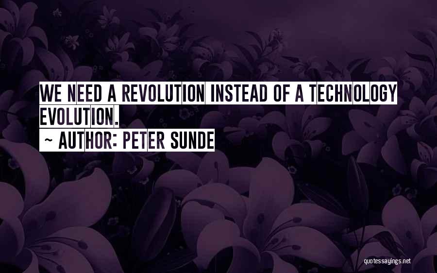 Peter Sunde Quotes: We Need A Revolution Instead Of A Technology Evolution.