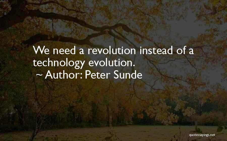 Peter Sunde Quotes: We Need A Revolution Instead Of A Technology Evolution.