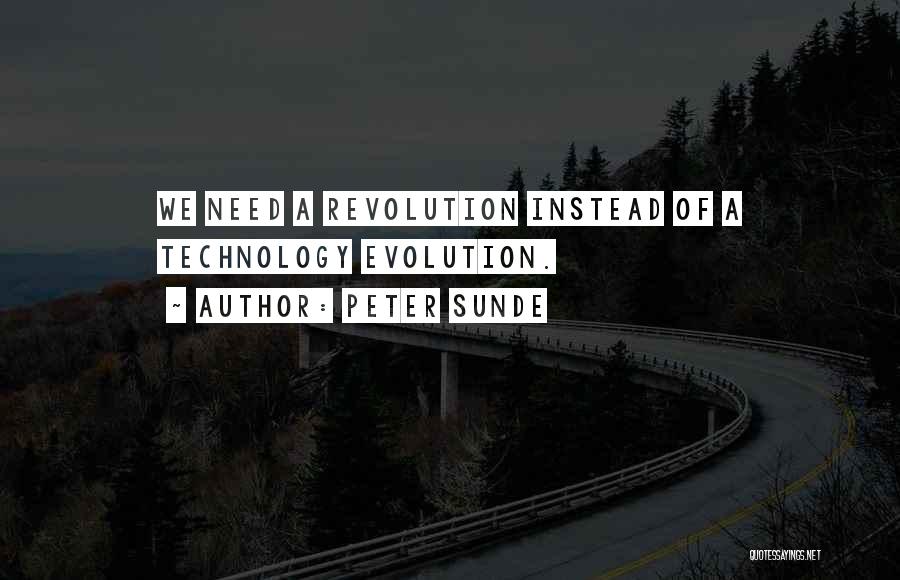 Peter Sunde Quotes: We Need A Revolution Instead Of A Technology Evolution.