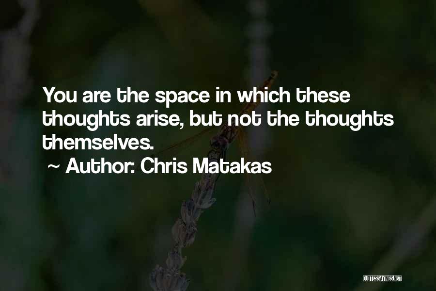 Chris Matakas Quotes: You Are The Space In Which These Thoughts Arise, But Not The Thoughts Themselves.