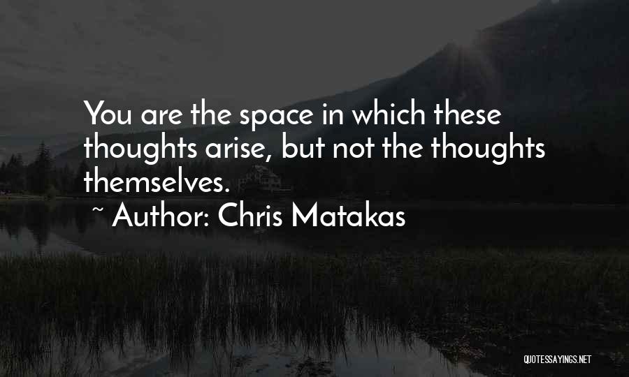 Chris Matakas Quotes: You Are The Space In Which These Thoughts Arise, But Not The Thoughts Themselves.