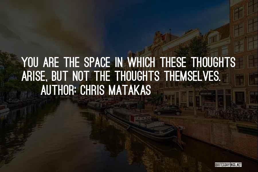 Chris Matakas Quotes: You Are The Space In Which These Thoughts Arise, But Not The Thoughts Themselves.