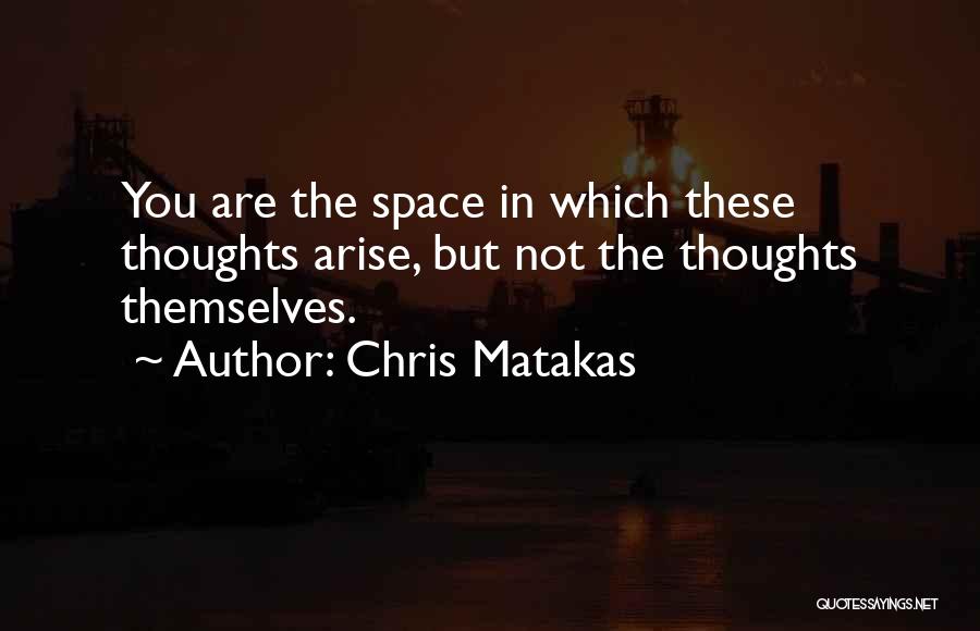 Chris Matakas Quotes: You Are The Space In Which These Thoughts Arise, But Not The Thoughts Themselves.