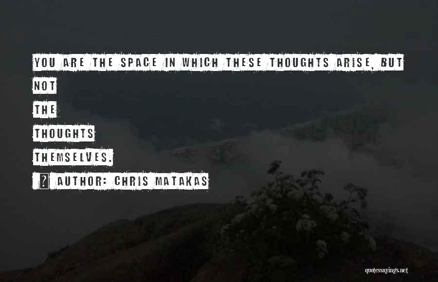 Chris Matakas Quotes: You Are The Space In Which These Thoughts Arise, But Not The Thoughts Themselves.