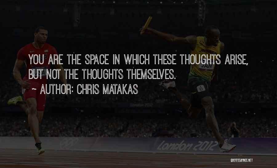 Chris Matakas Quotes: You Are The Space In Which These Thoughts Arise, But Not The Thoughts Themselves.