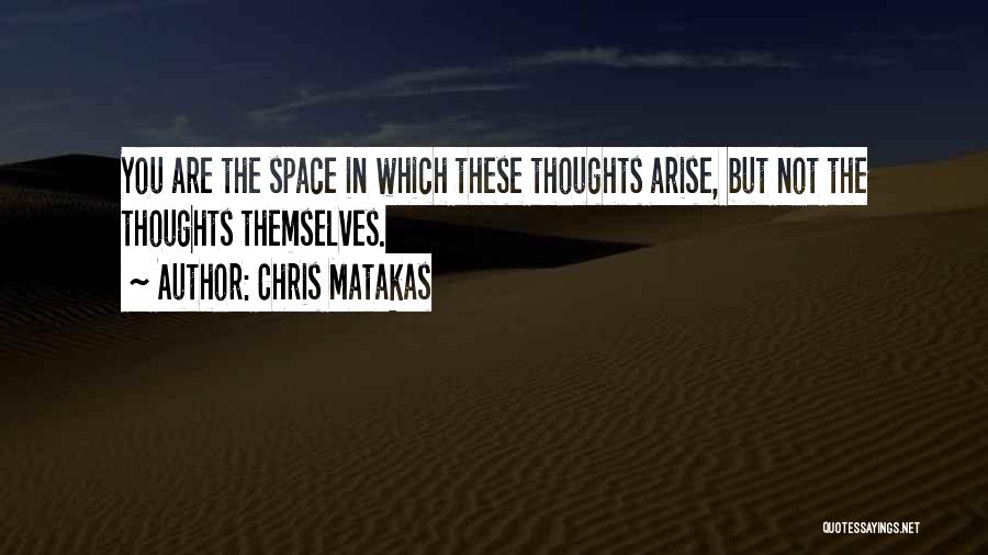 Chris Matakas Quotes: You Are The Space In Which These Thoughts Arise, But Not The Thoughts Themselves.