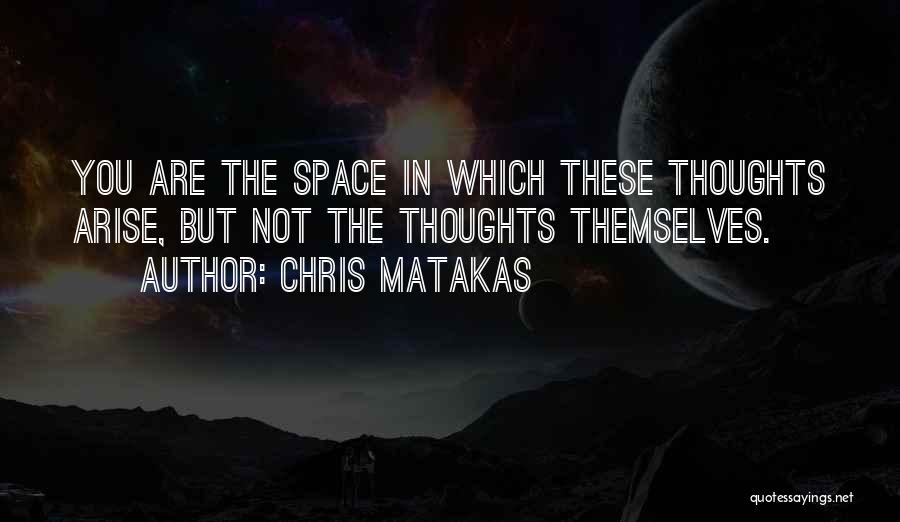 Chris Matakas Quotes: You Are The Space In Which These Thoughts Arise, But Not The Thoughts Themselves.