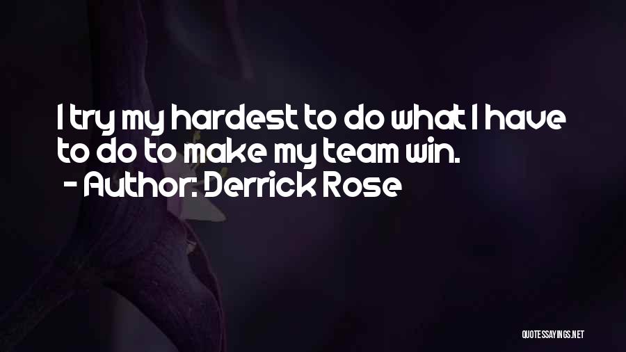 Derrick Rose Quotes: I Try My Hardest To Do What I Have To Do To Make My Team Win.