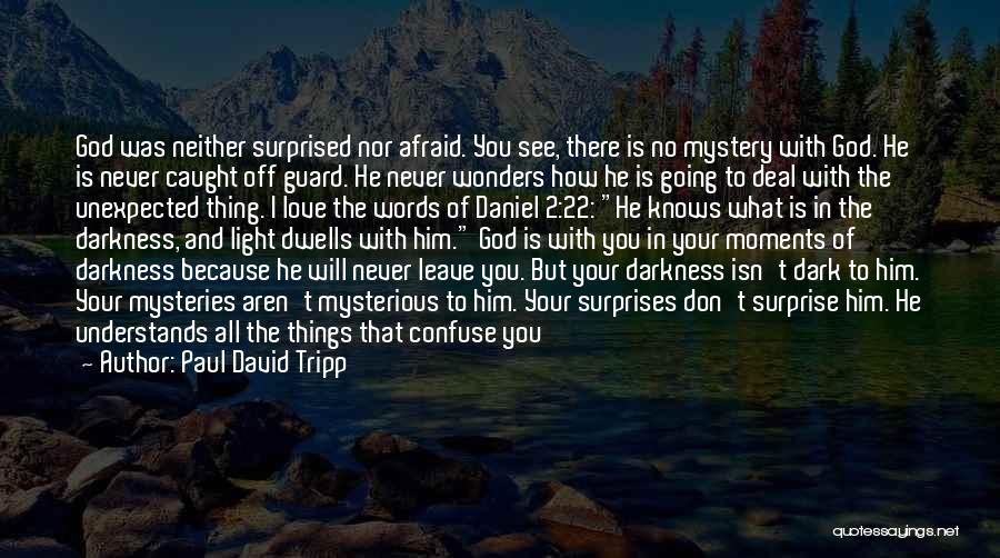 Paul David Tripp Quotes: God Was Neither Surprised Nor Afraid. You See, There Is No Mystery With God. He Is Never Caught Off Guard.