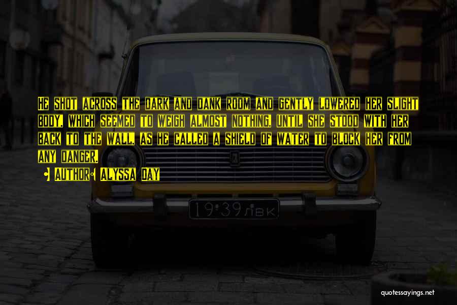 Alyssa Day Quotes: He Shot Across The Dark And Dank Room And Gently Lowered Her Slight Body, Which Seemed To Weigh Almost Nothing,