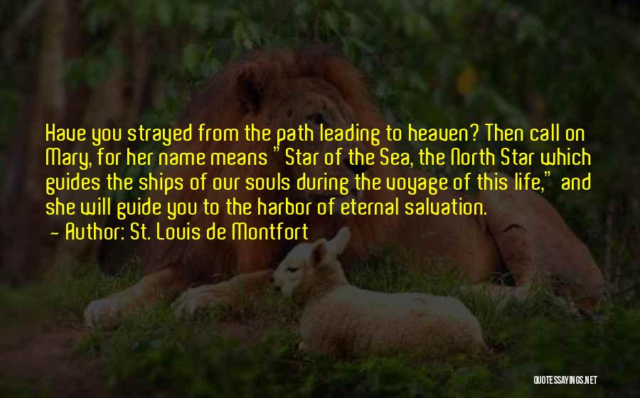 St. Louis De Montfort Quotes: Have You Strayed From The Path Leading To Heaven? Then Call On Mary, For Her Name Means Star Of The