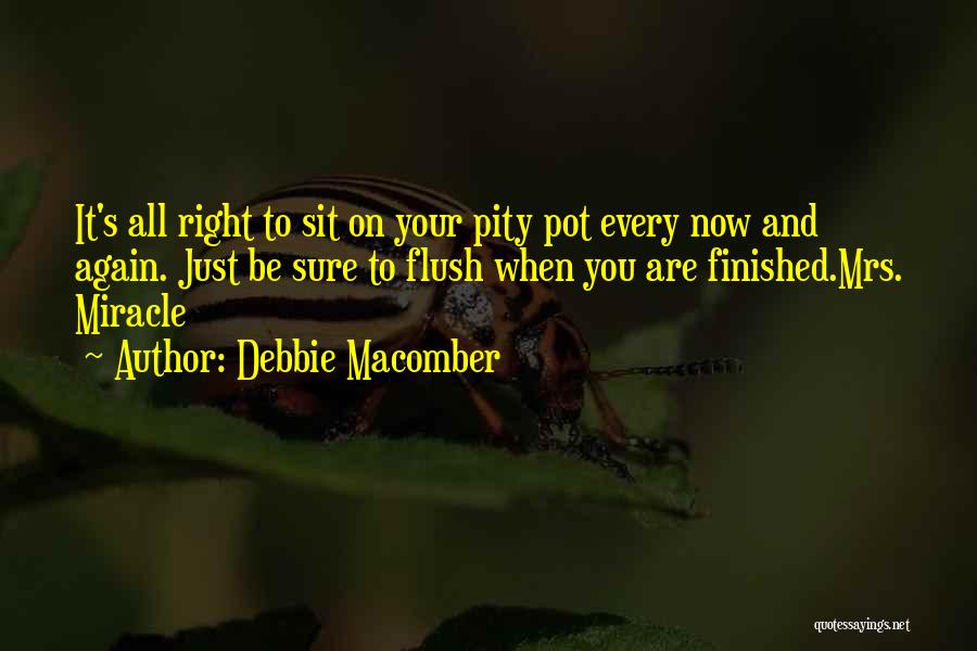 Debbie Macomber Quotes: It's All Right To Sit On Your Pity Pot Every Now And Again. Just Be Sure To Flush When You