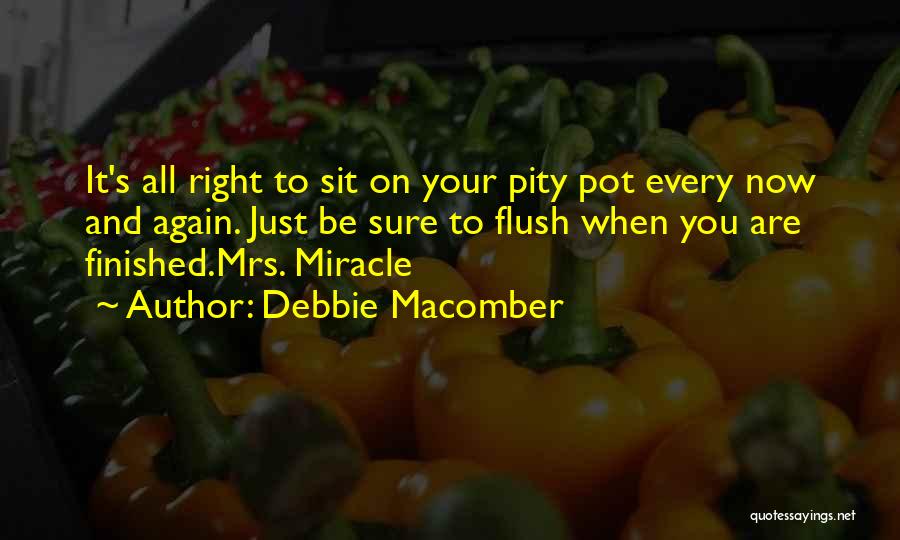 Debbie Macomber Quotes: It's All Right To Sit On Your Pity Pot Every Now And Again. Just Be Sure To Flush When You